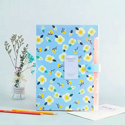 Retro Floral Large Capacity File Folder