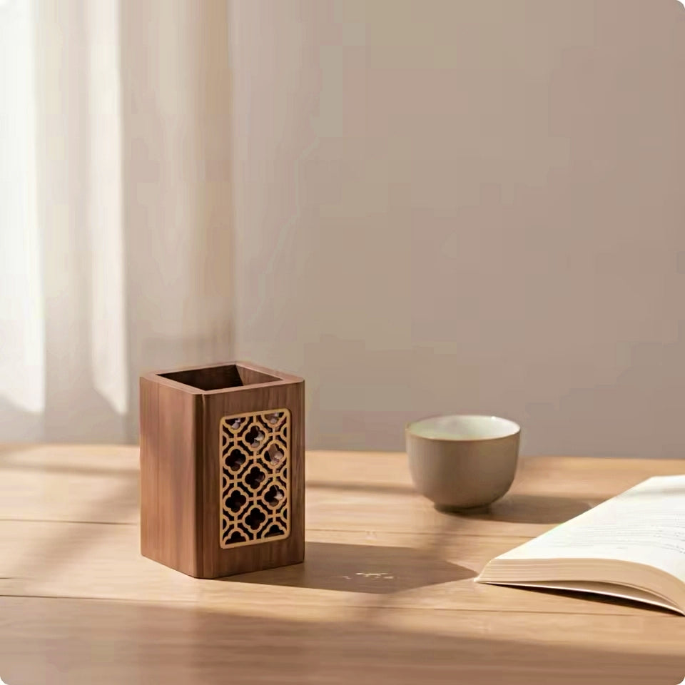 Aesthetic Wooden Pen Holder