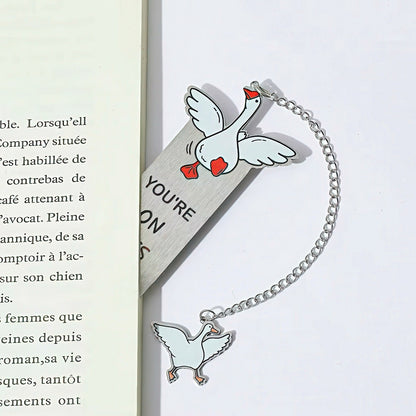 Cute Silly Goose Stainless Steel Bookmark