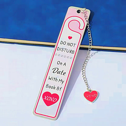 Cute Stainless Steel Bookmark with Do Not Disturb Sign Design