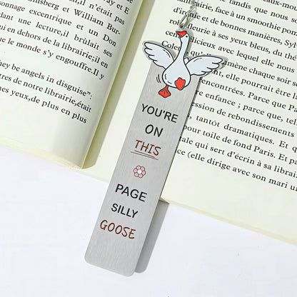 Cute Silly Goose Stainless Steel Bookmark