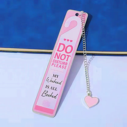Cute Stainless Steel Bookmark with Do Not Disturb Sign Design