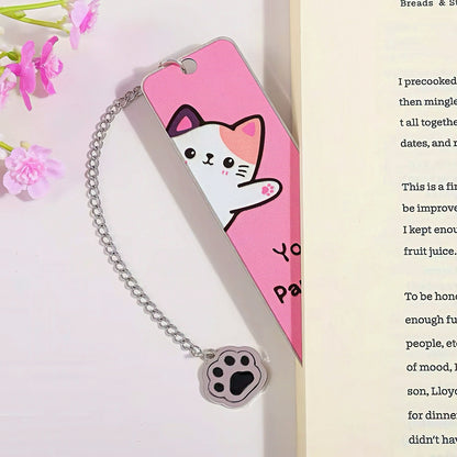 Cute Kitten Stainless Steel Bookmark