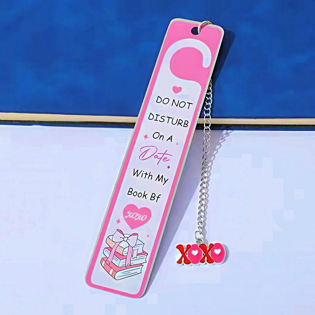 Cute Stainless Steel Bookmark with Do Not Disturb Sign Design
