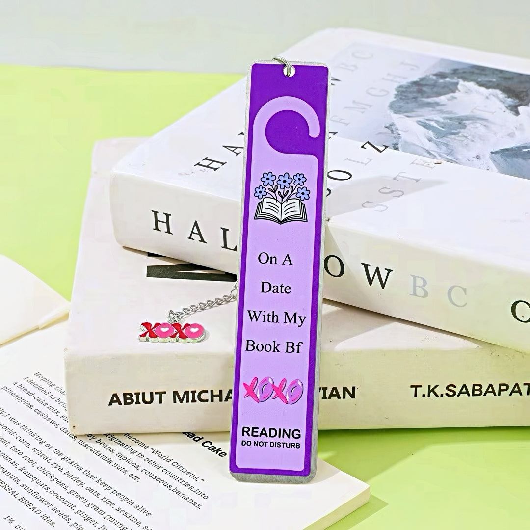 Cute Stainless Steel Bookmark with Do Not Disturb Sign Design