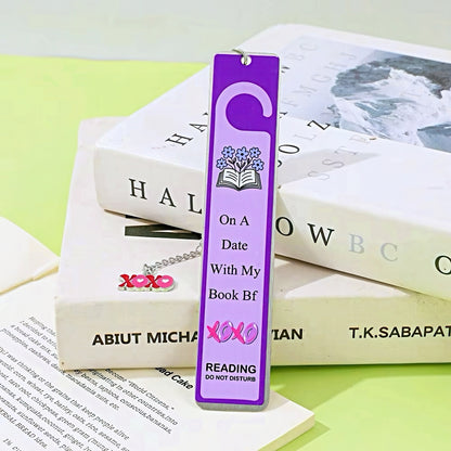 Cute Stainless Steel Bookmark with Do Not Disturb Sign Design