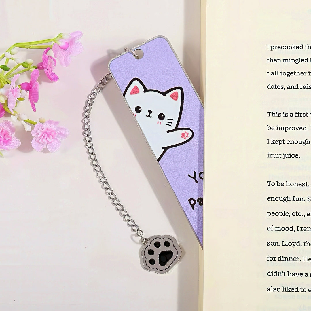 Cute Kitten Stainless Steel Bookmark