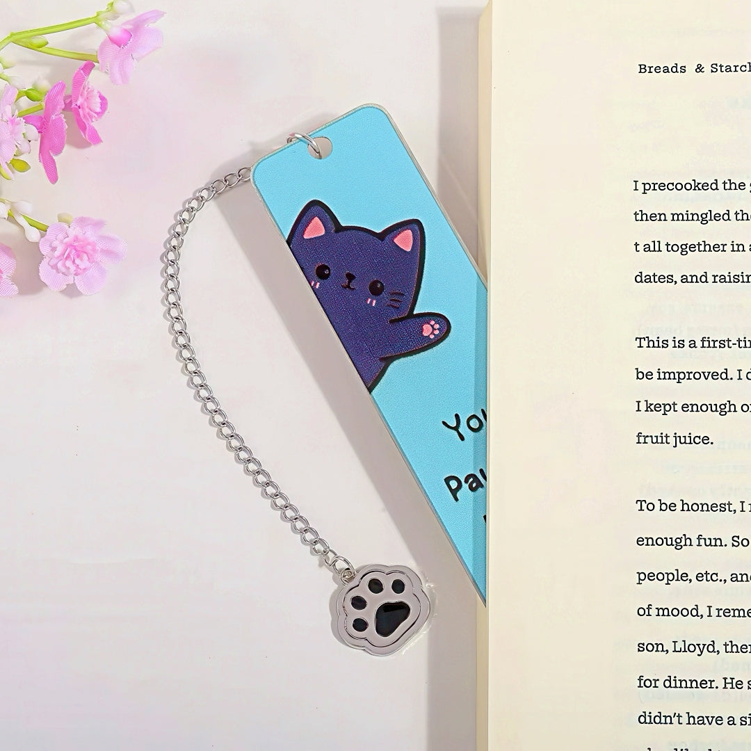 Cute Kitten Stainless Steel Bookmark