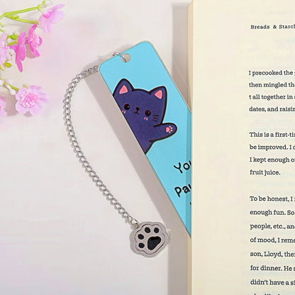 Cute Kitten Stainless Steel Bookmark