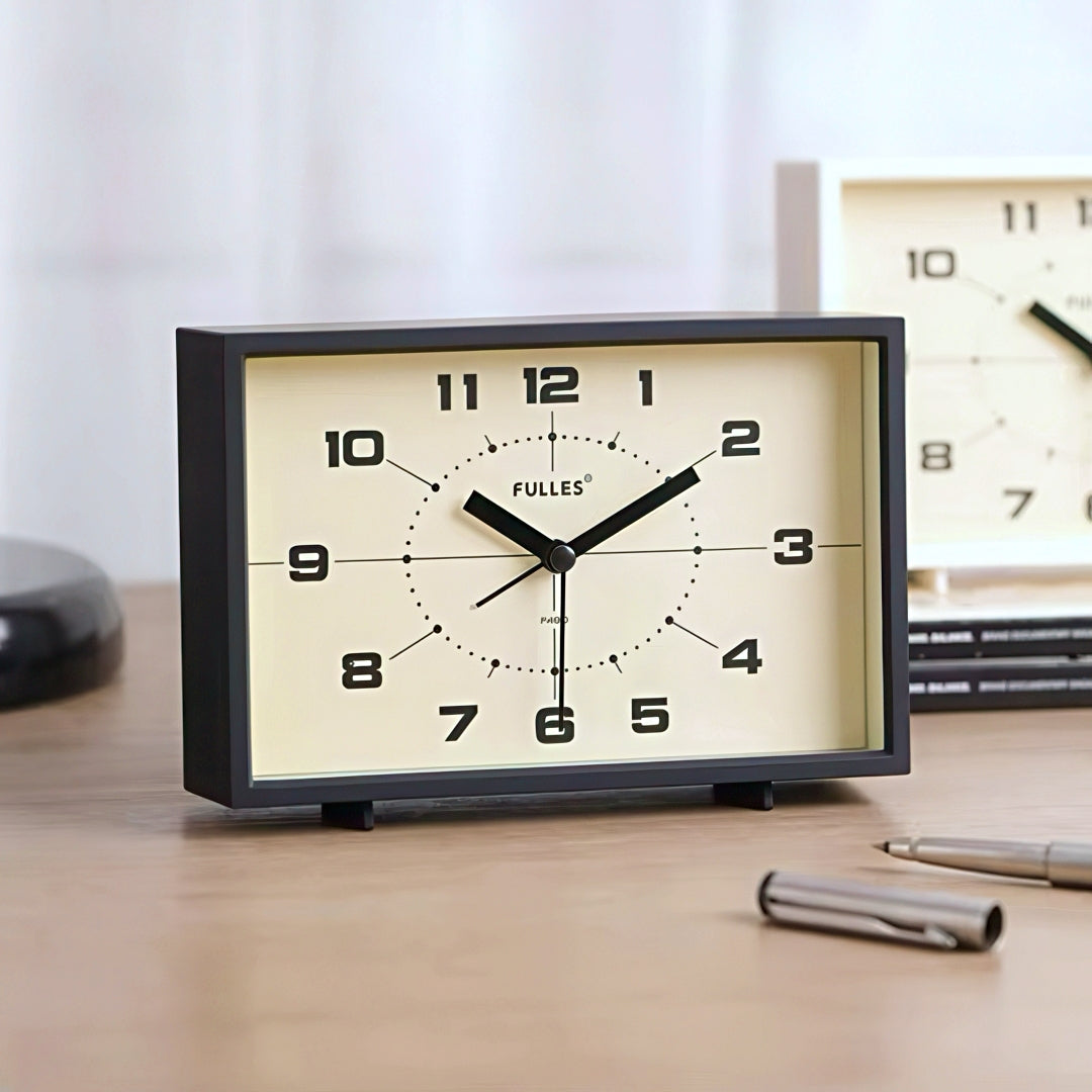 Retro Rectangular Silent Alarm Clock
