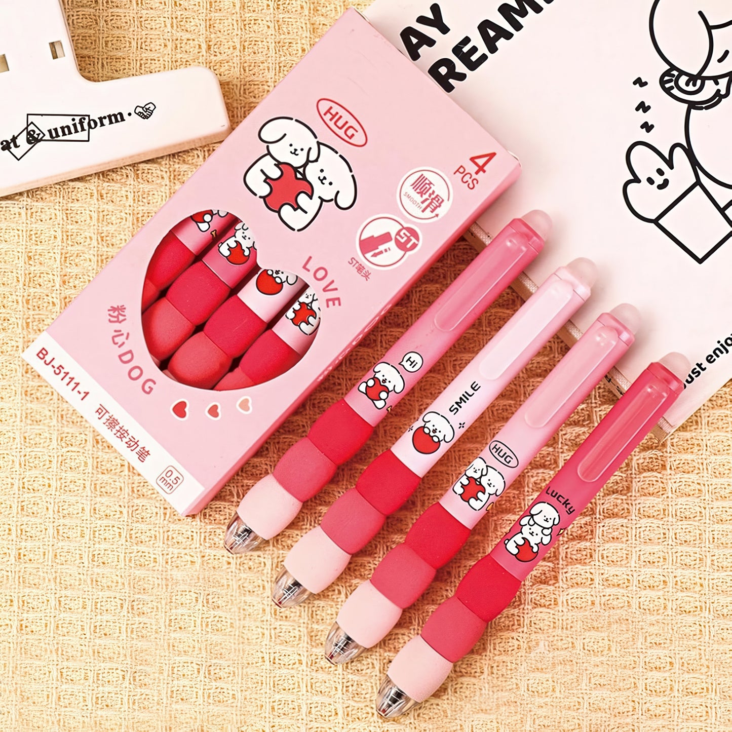 Cute Soft Grip Erasable Gel Pen Set