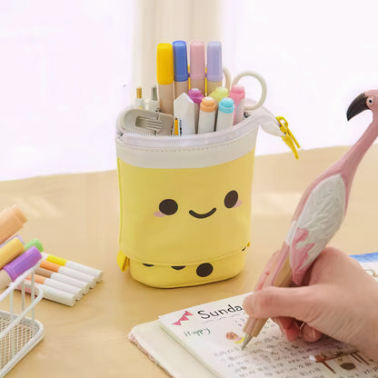 Bubble Tea Retractable Stand Up Pencil Case