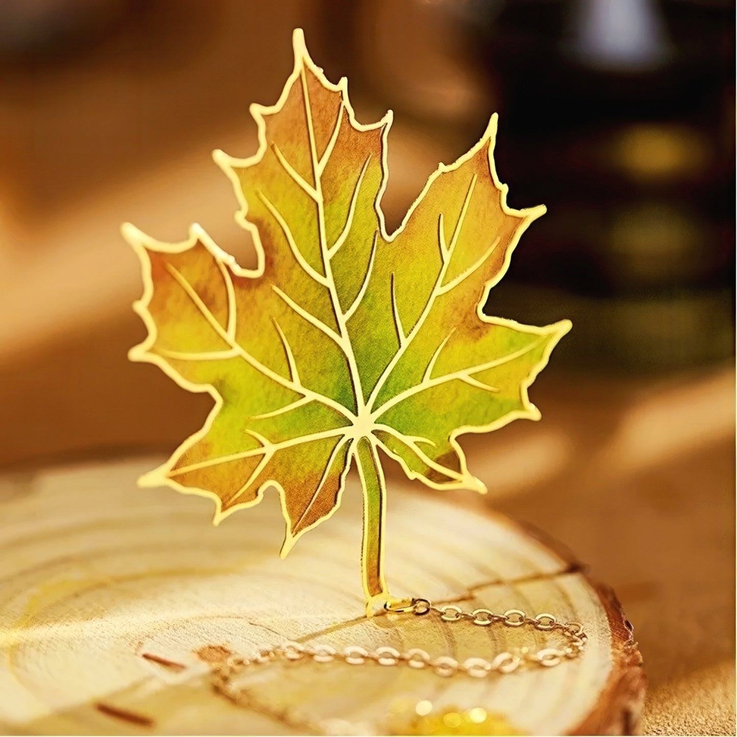 Autumn Leaf Metal Bookmark