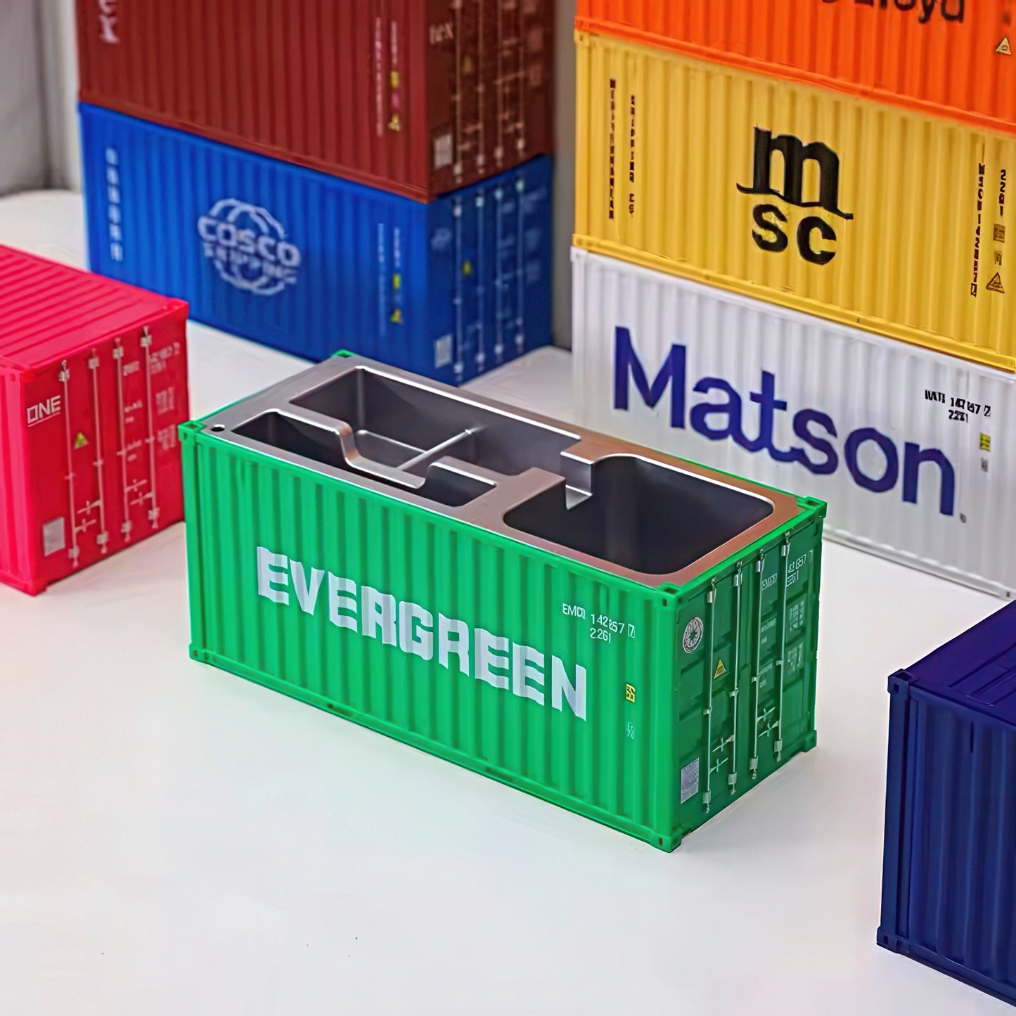 Shipping Container Shaped Pen Holder for Desk