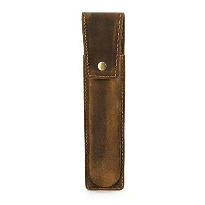 Retro Cowhide Leather Pen Case with 1/2/3 Slots