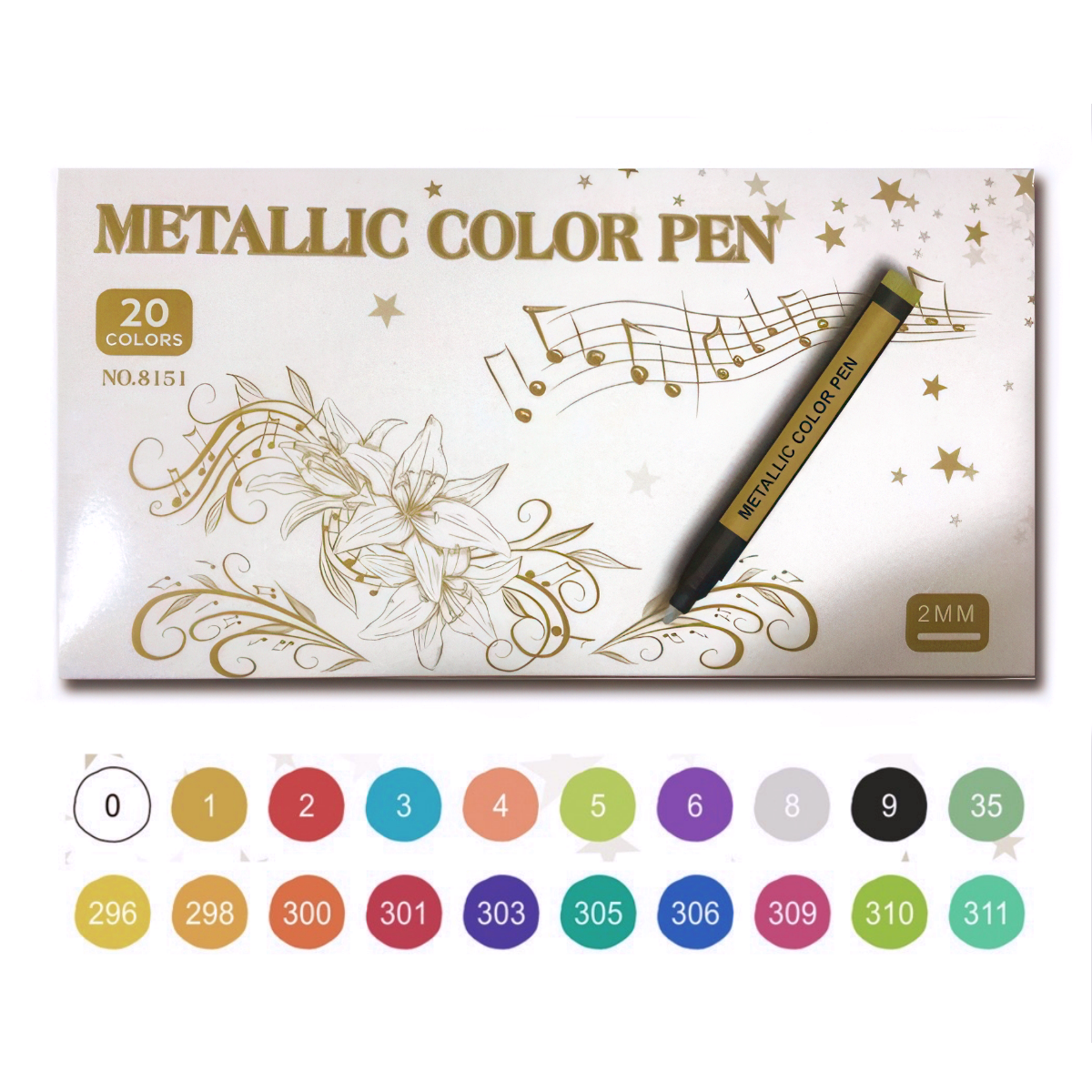 STA Metallic Color Marker Pen Set