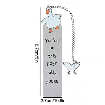 Cute Silly Goose Stainless Steel Bookmark