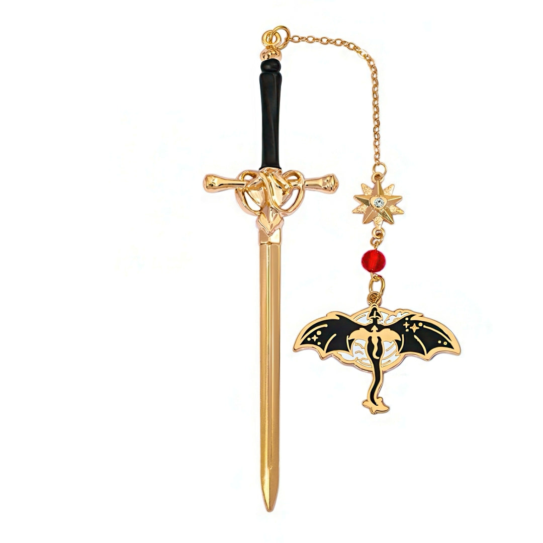 Fourth Wing Sword Shaped Metal Bookmark