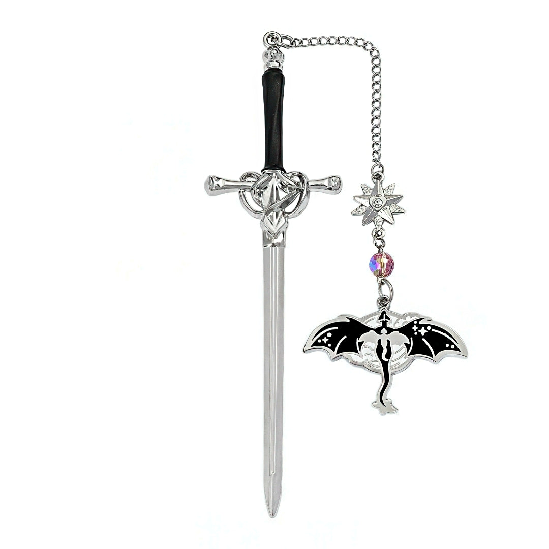 Fourth Wing Sword Shaped Metal Bookmark