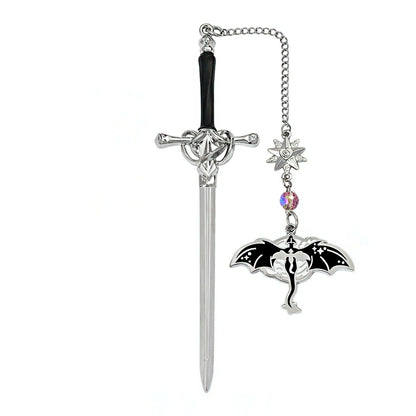 Fourth Wing Sword Shaped Metal Bookmark