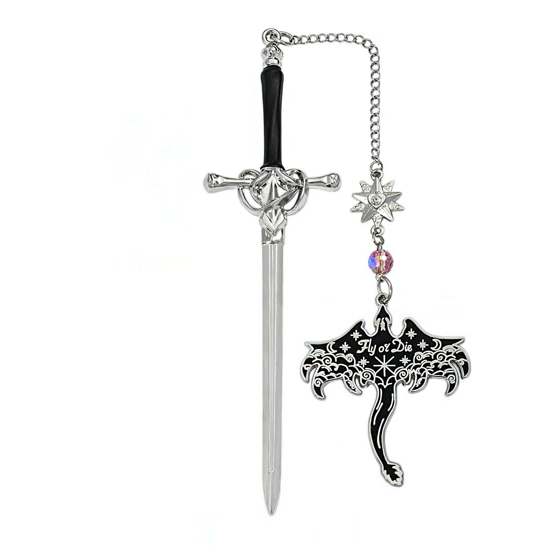 Fourth Wing Sword Shaped Metal Bookmark