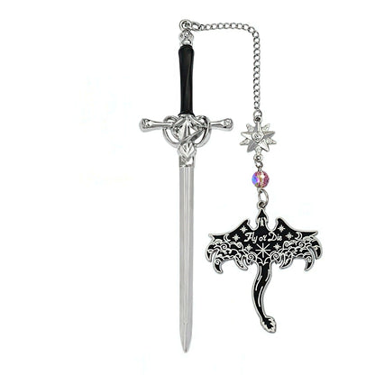 Fourth Wing Sword Shaped Metal Bookmark