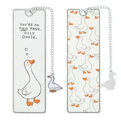 Cute Silly Goose Stainless Steel Bookmark