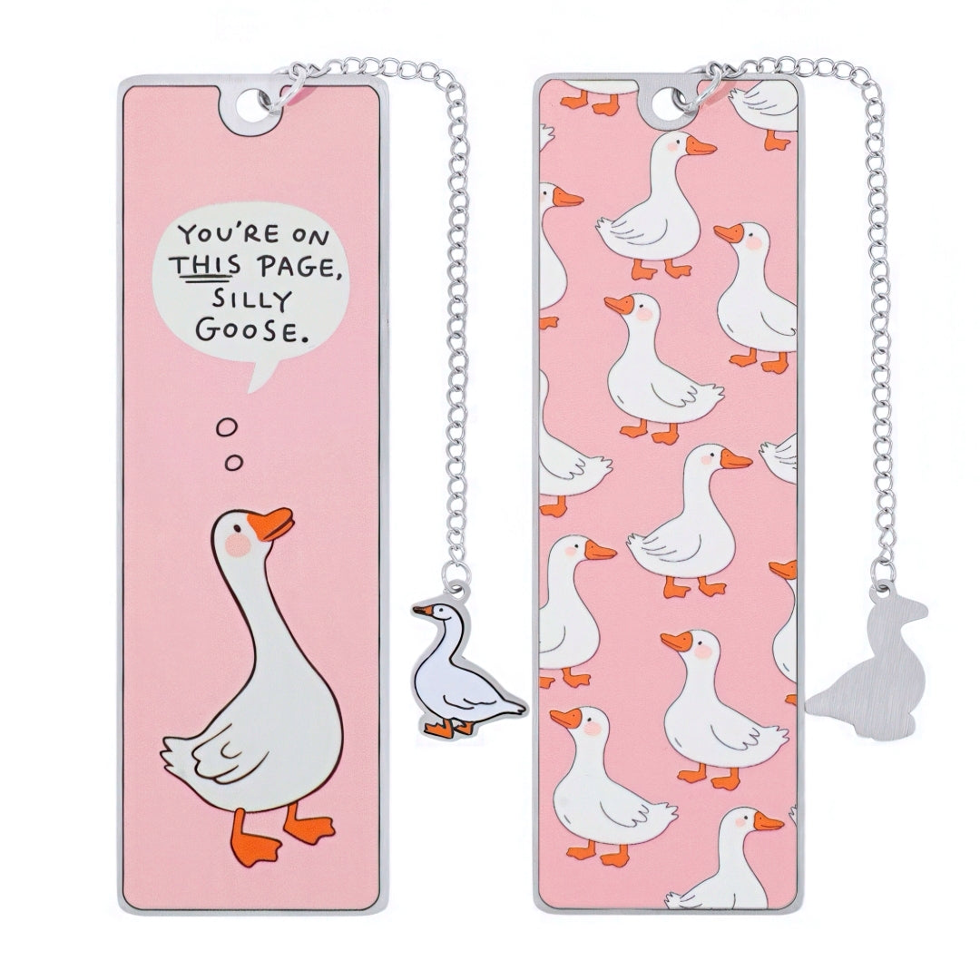 Cute Silly Goose Stainless Steel Bookmark