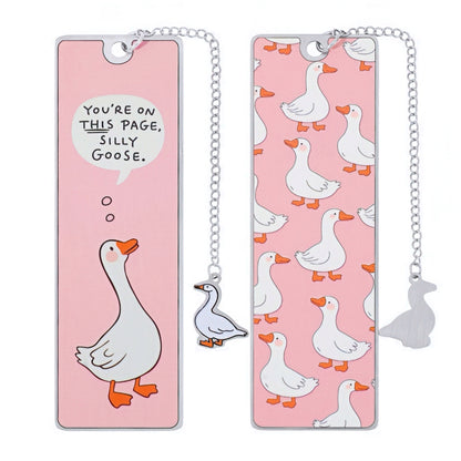 Cute Silly Goose Stainless Steel Bookmark