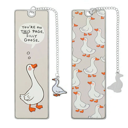 Cute Silly Goose Stainless Steel Bookmark