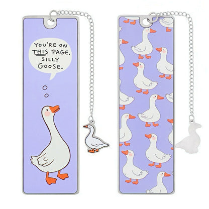 Cute Silly Goose Stainless Steel Bookmark