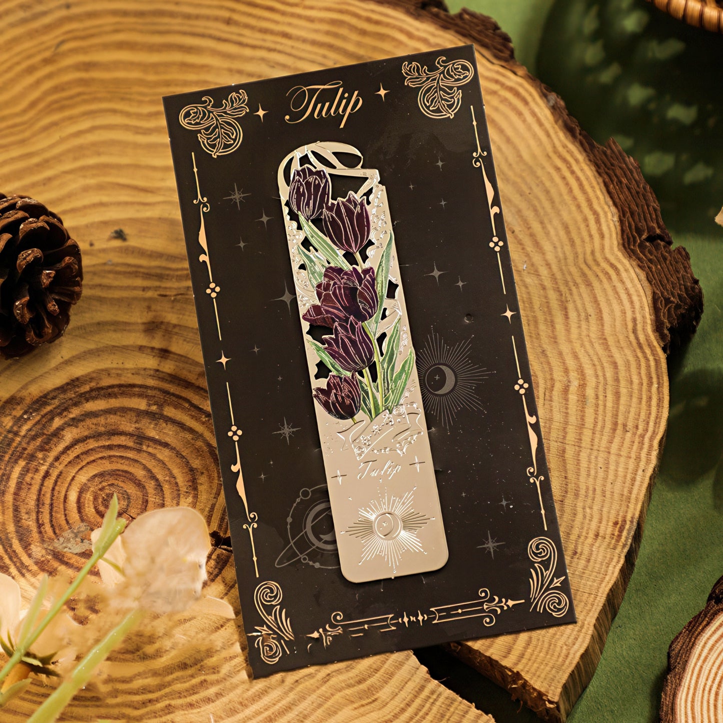 Romantic Flowers Metal Bookmark