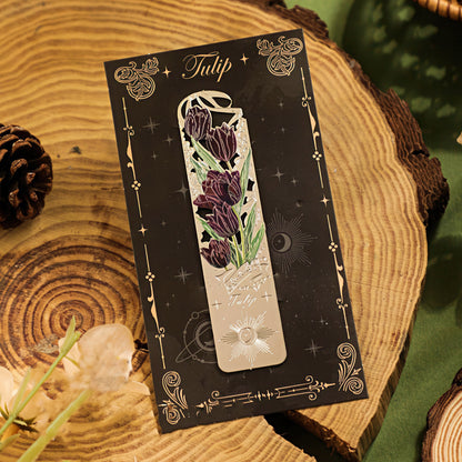 Romantic Flowers Metal Bookmark