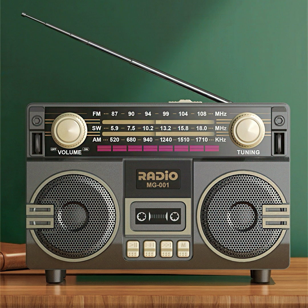Portable Bluetooth Radio with Cassette Player Design