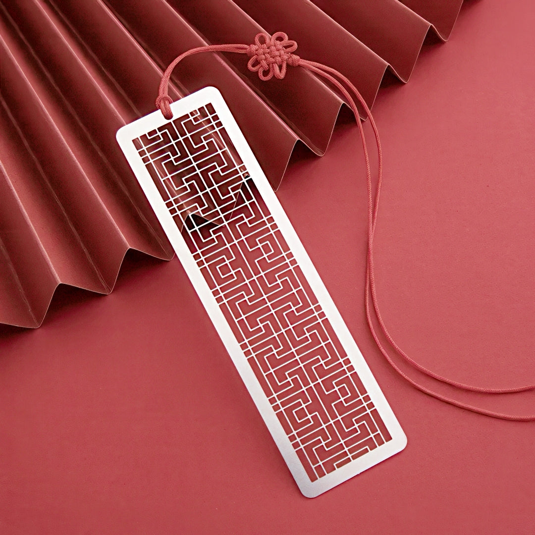 Chinese Themed Hollow Stainless Steel Bookmark