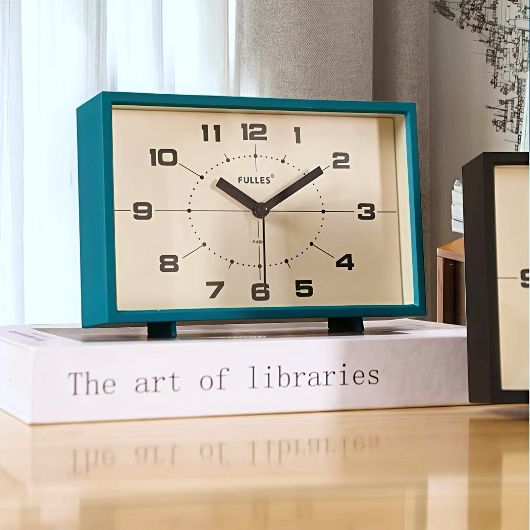 Retro Rectangular Silent Alarm Clock