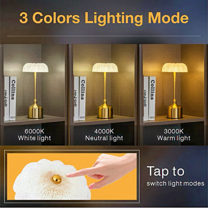 Rechargeable Metal Table Lamp with Clear Acrylic Lamp Shade