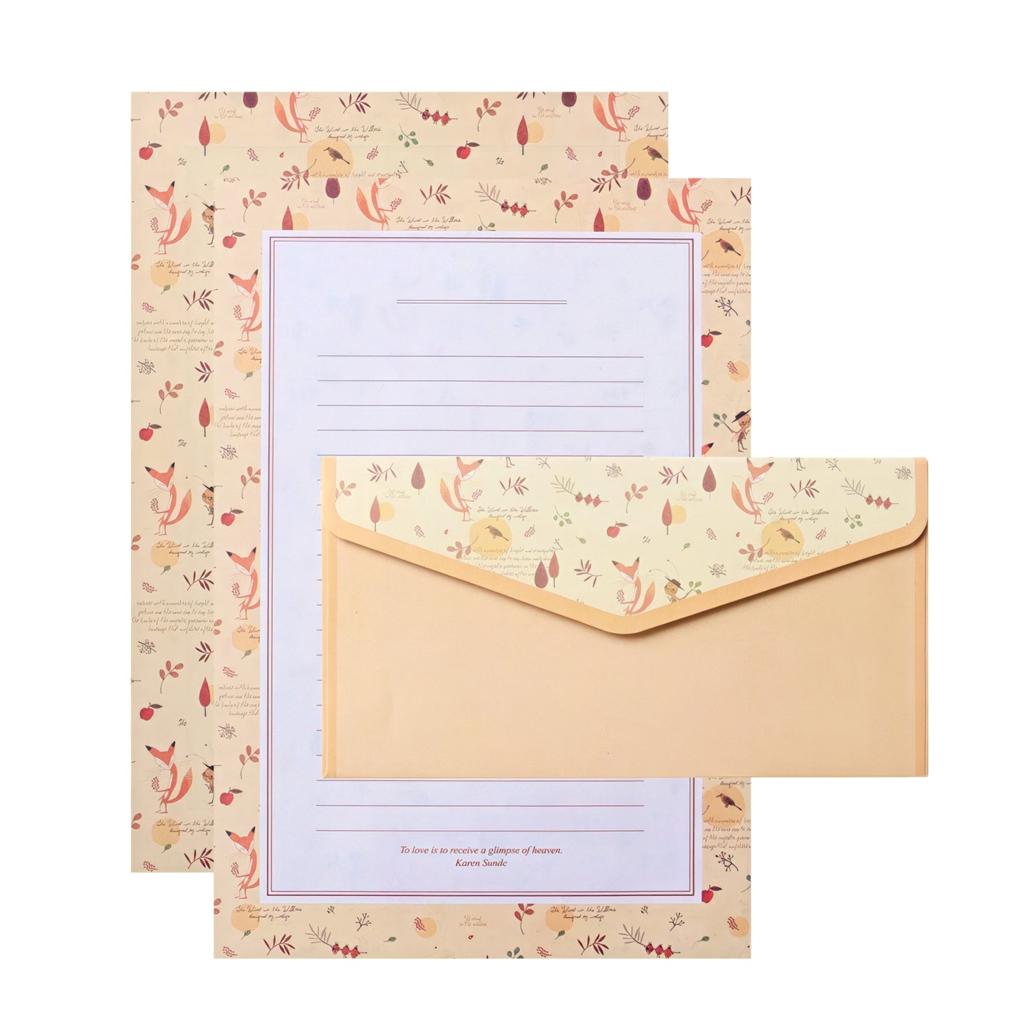 Retro Floral Theme Envelope Set
