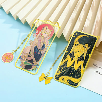 Set of Two Sailor Moon Manga Themed Metal Bookmarks