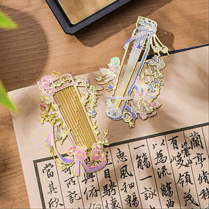 Chinese Musical Instrument Metal Bookmark