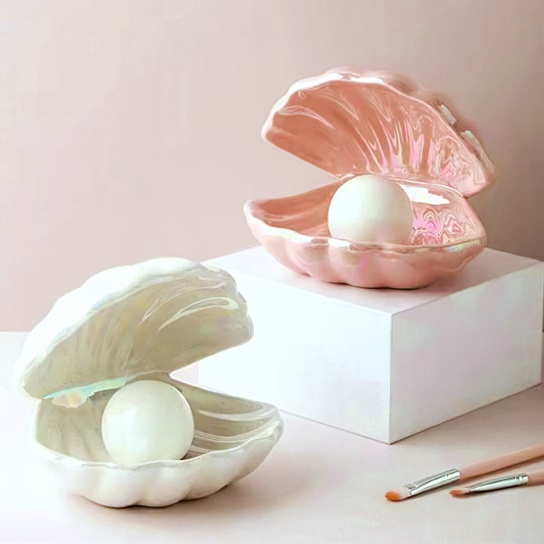 Ceramic Oyster with Pearl Nightlight