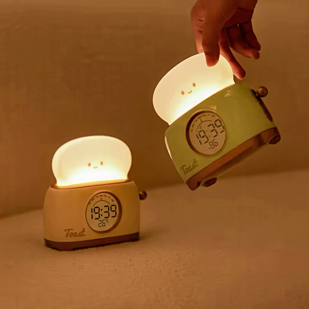 Cute Toaster Digital Clock with Nightlight