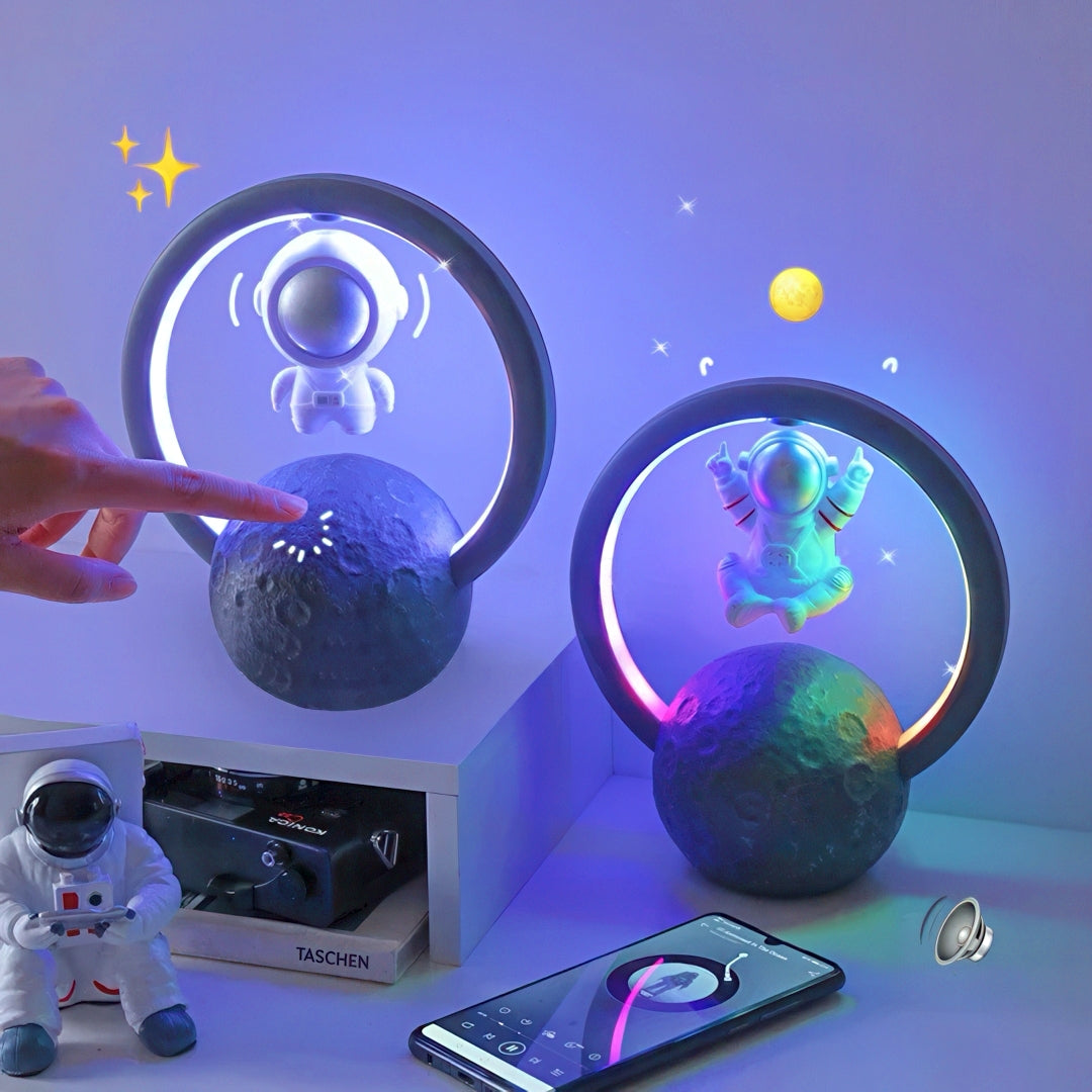 Floating Astronaut Bluetooth Speaker with Ambient Lighting