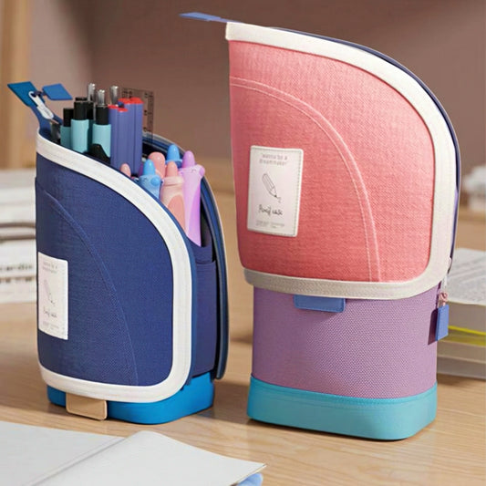 Large Capacity Retractable Standing Pencil Case