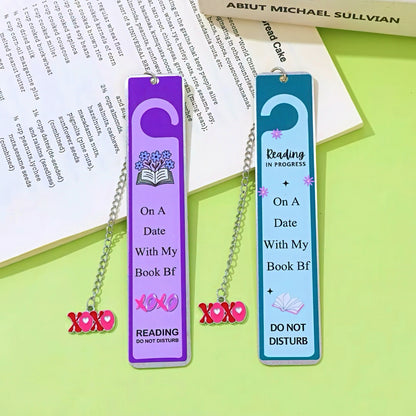 Cute Stainless Steel Bookmark with Do Not Disturb Sign Design