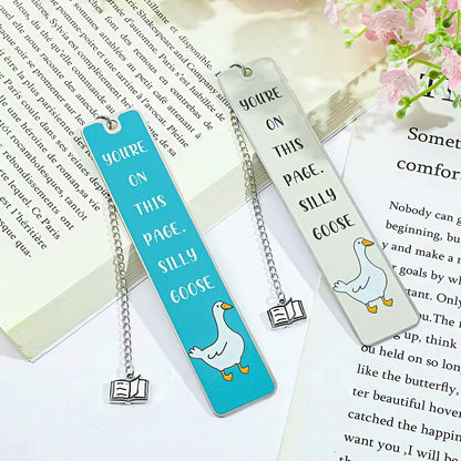 Cute Silly Goose Stainless Steel Bookmark