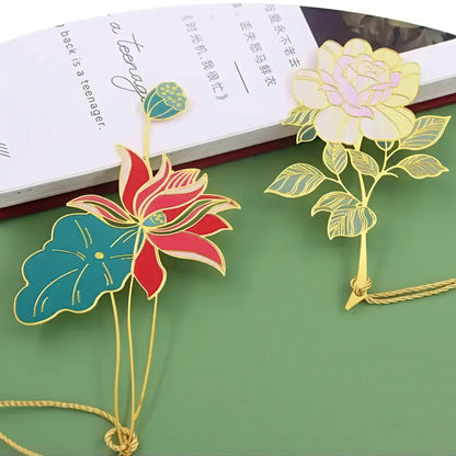 Aesthetic Flower Metal Bookmark