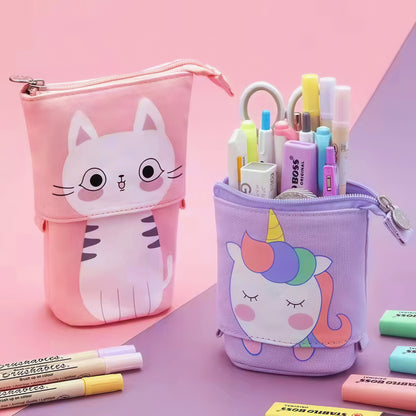 Cute Animal Retractable Stand Up Pencil Case