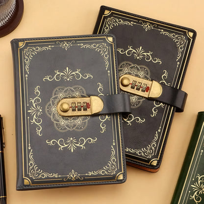 A5 Vintage Style Notebook with Combination Lock