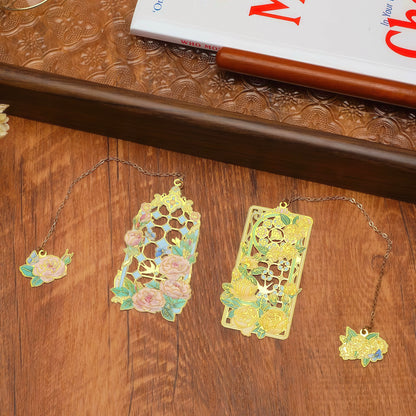 Baroque Roses Design Metal Bookmark